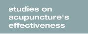 Studies on Acupuncture's Effectiveness for Various Ailments